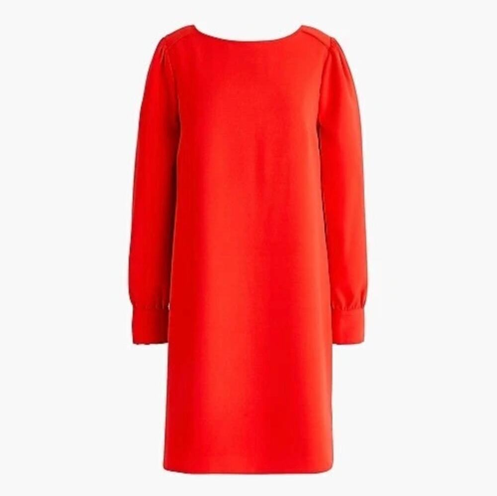 J. Crew Long-Sleeve Shift Dress in Everyday Crepe • Business Casual • Size 14